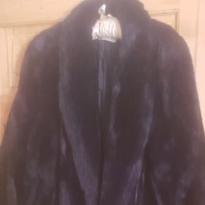 Elizabeth Faux black coat